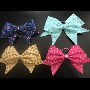 Fabric Cheer Bows WITH Swarovski Crystals!!